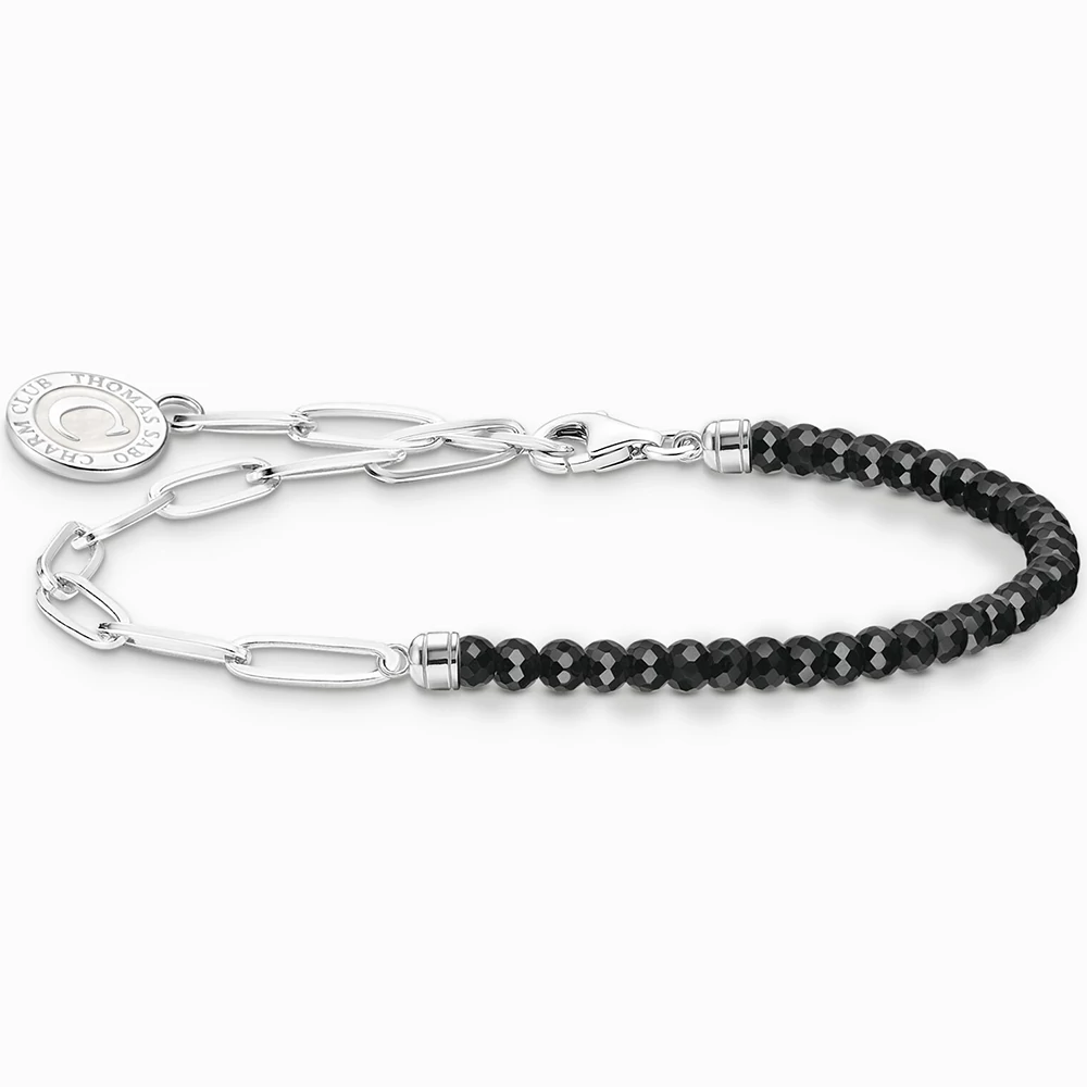 Thomas Sabo Charmista Coin ezüst láncos ónix karkötő - A2131-148-11-L15V