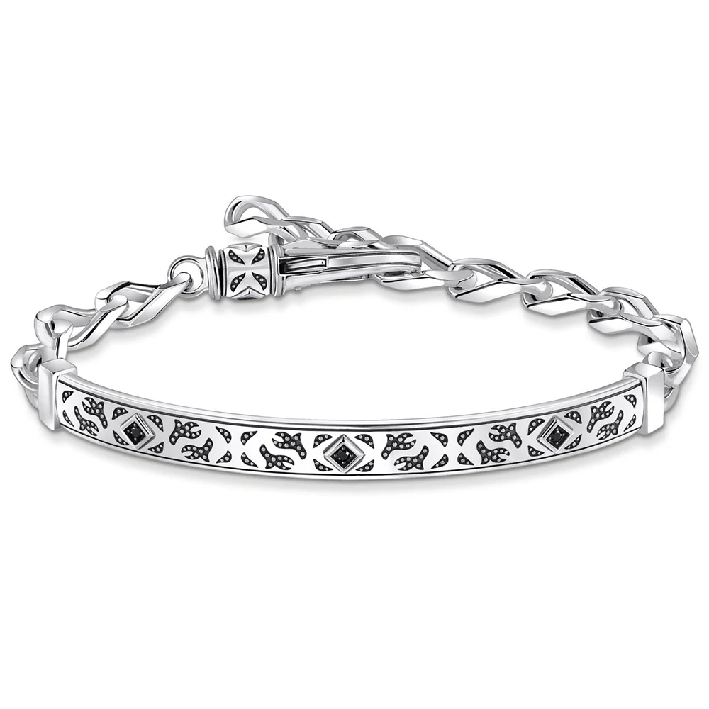 Thomas Sabo Fekete mintás férfi karkötő - A2146-643-21-L19v