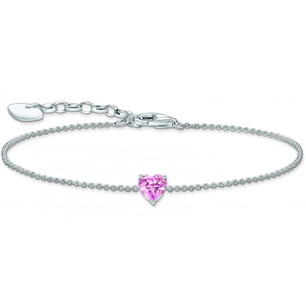 Thomas Sabo ezüst karlánc rózsaszín szív cirkónia kővel - A2157-051-9-L19V