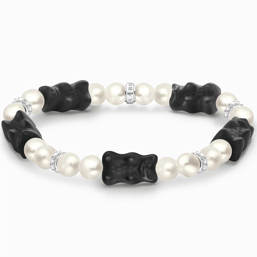 Thomas Sabo x HARIBO gyöngyös fekete gumimaci karkötő - A2170-052-11-L15
