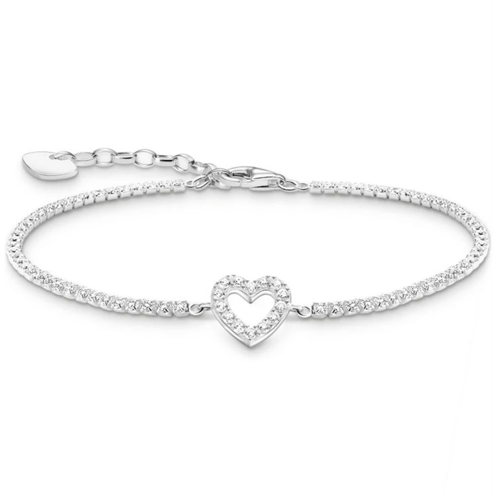Thomas Sabo ezüst tenisz karkötő szív medállal  - A2177-051-14-L19V