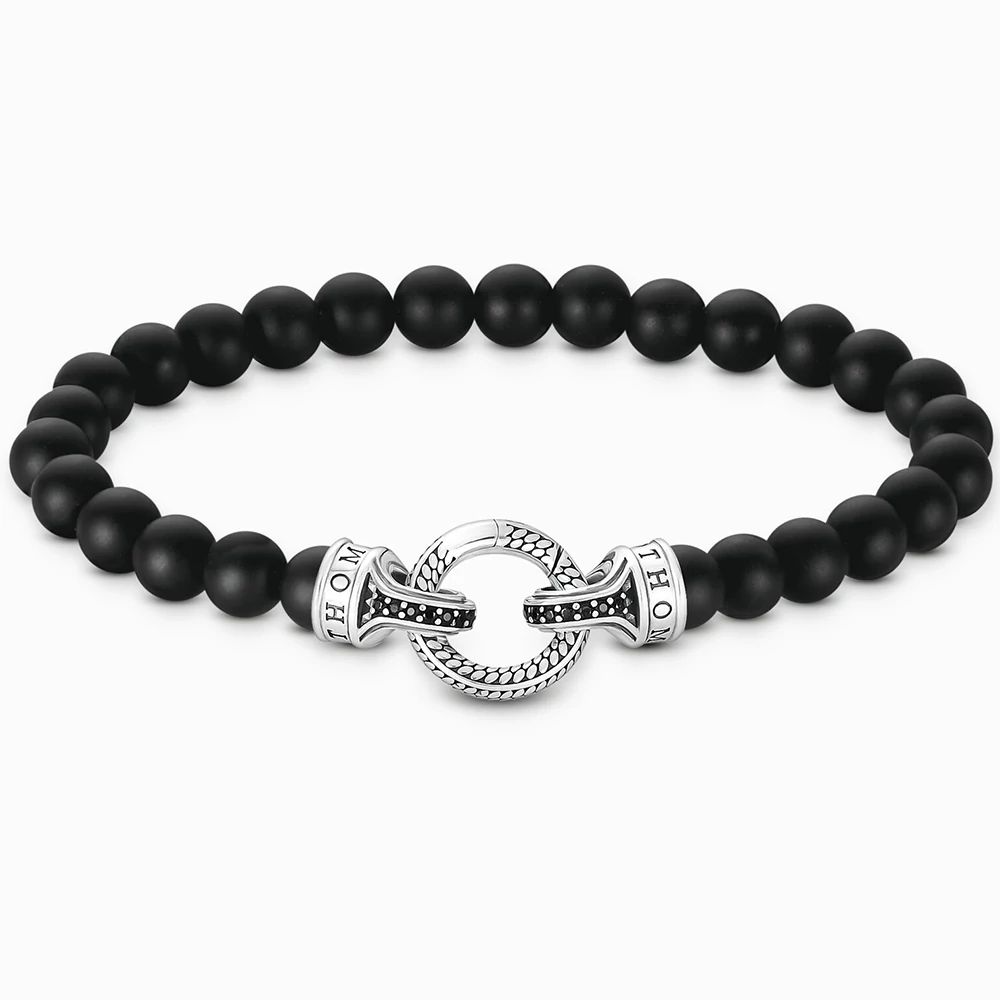 Thomas Sabo obszidián gyöngyös férfi karkötő - A2191-705-11-L19