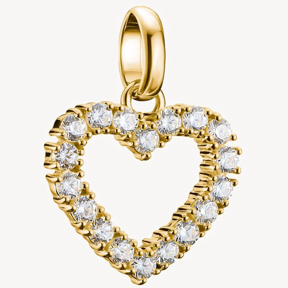 Thomas Sabo Connect sárga arany cirkónia köves szív charm - CC1237-414-14