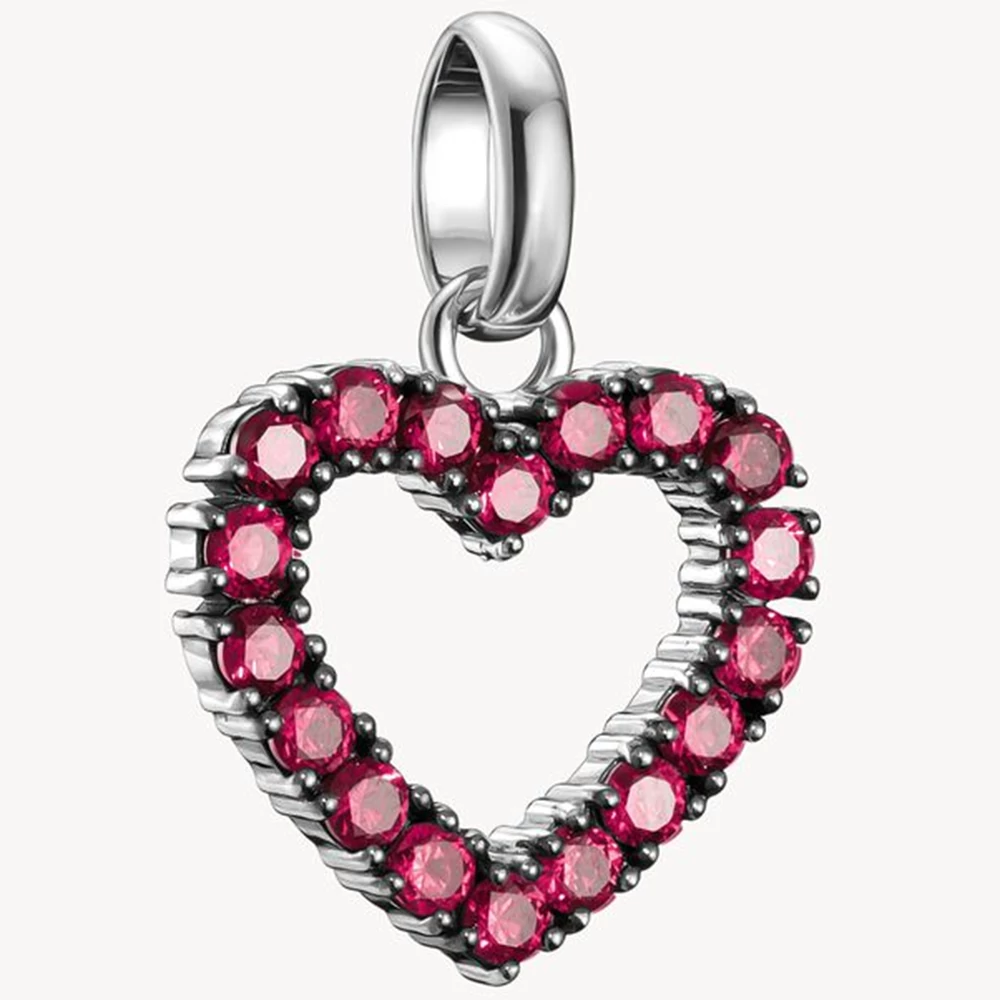 Thomas Sabo Connect piros cirkónia köves ezüst szív charm - CC1237-639-10