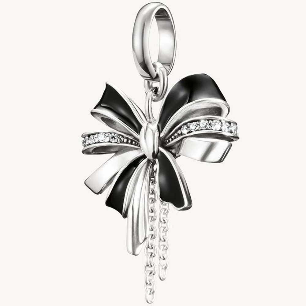 Thomas Sabo Connect cirkónia köves ezüst fekete masni charm - CC1288-691-11
