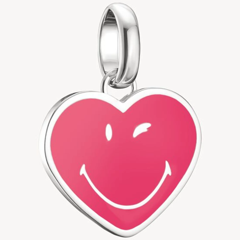 Thomas Sabo Connect SMILEYWORLD® rózsaszín kacsintó szív charm - CC1294-664-9