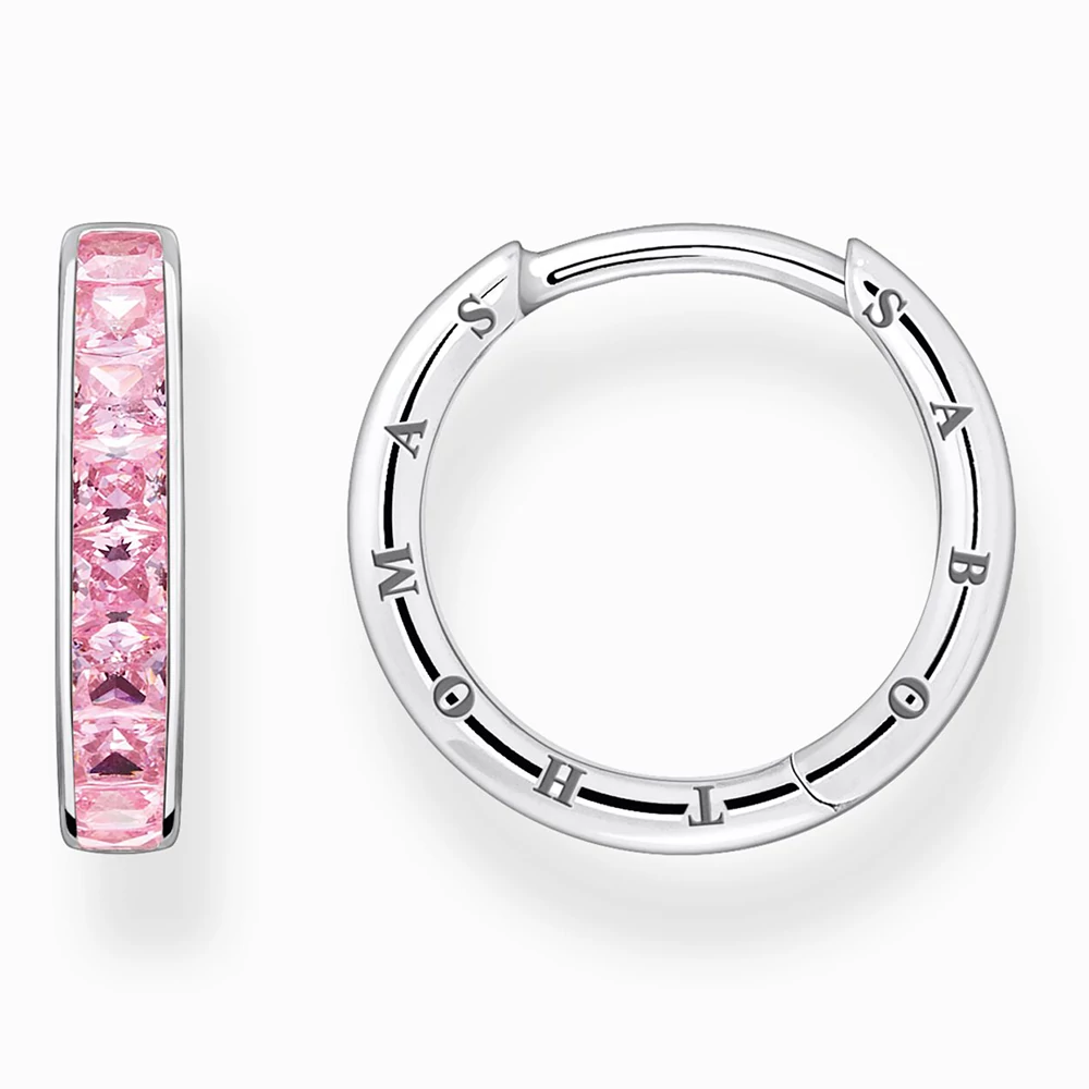 Thomas Sabo rózsaszín köves karika fülbevaló - CR668-051-9