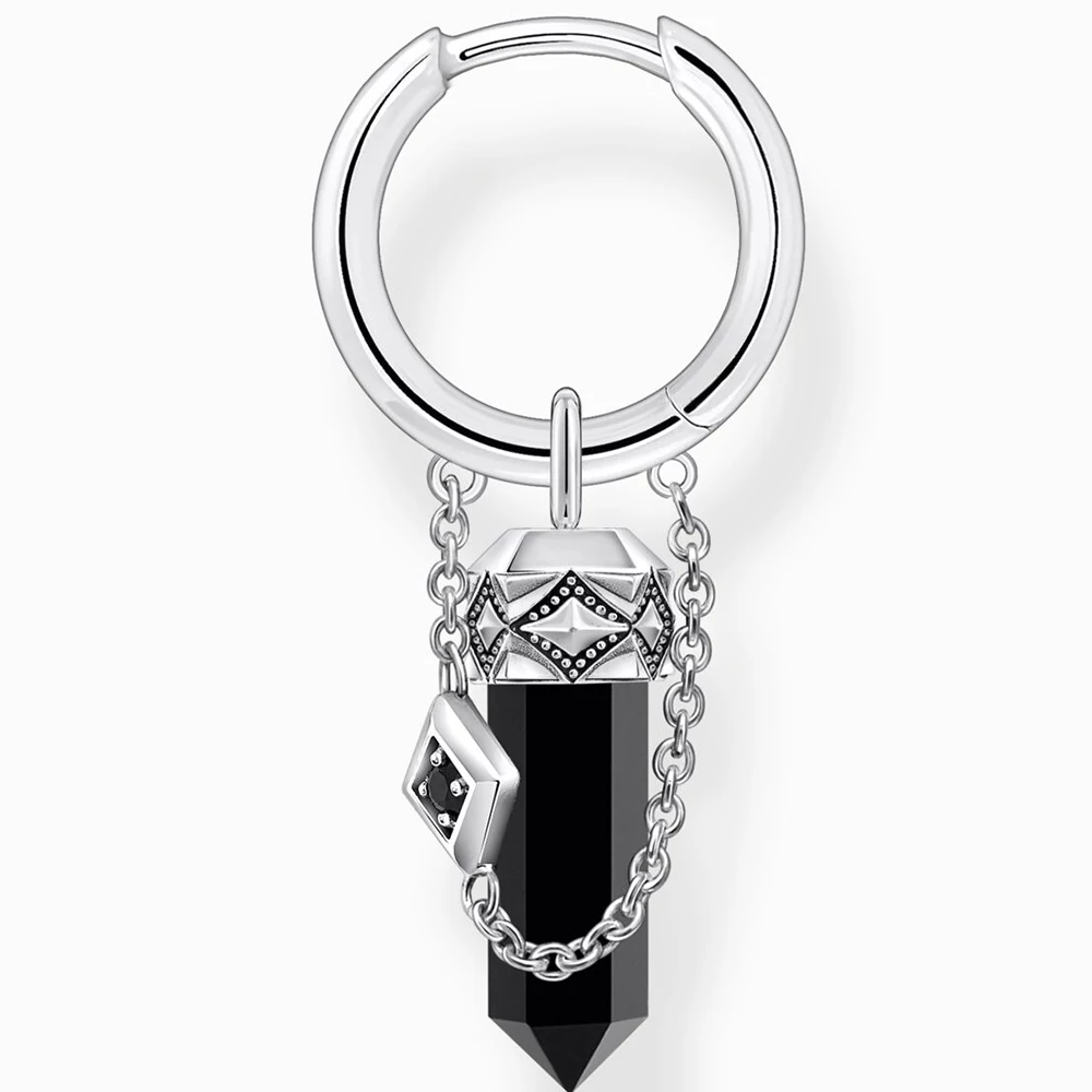 Thomas Sabo Hexagon ónix fél pár fülbevaló - CR724-641-11