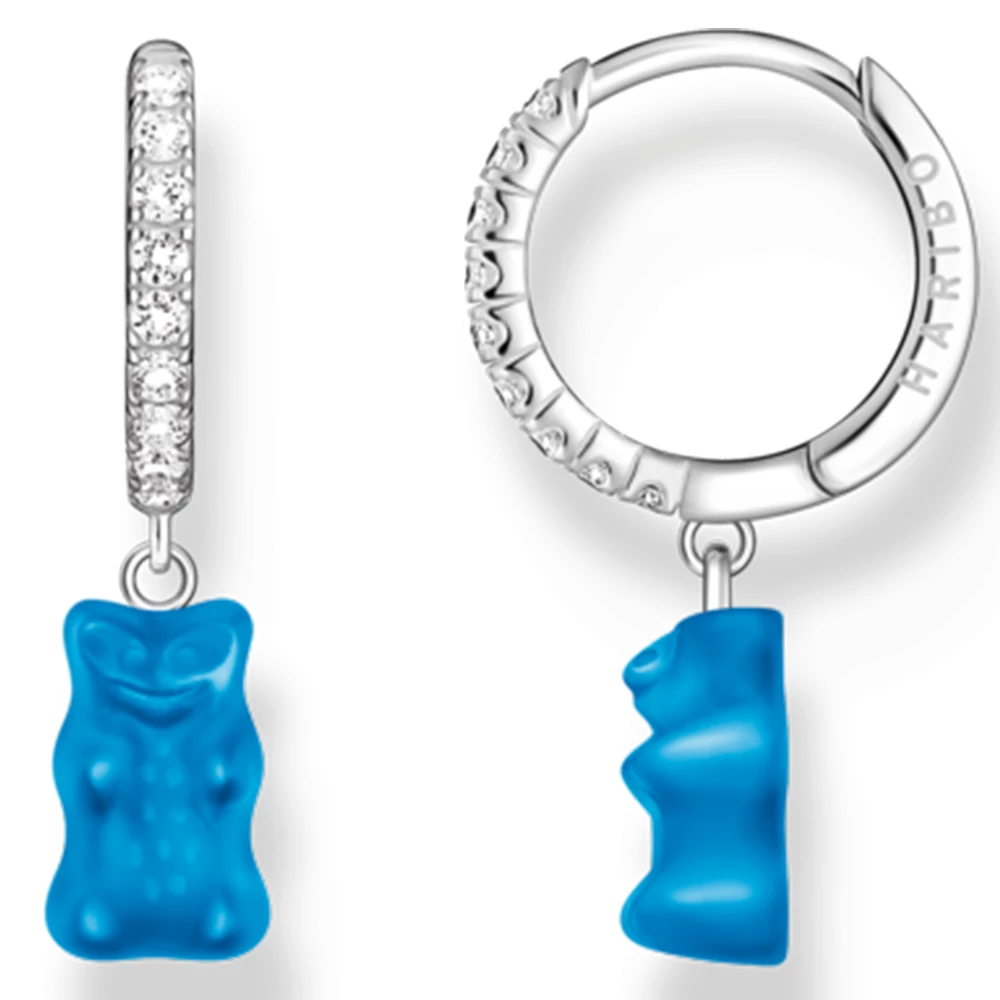 Thomas Sabo x HARIBO kék gumimaci fél pár karika fülbevaló - CR726-052-1
