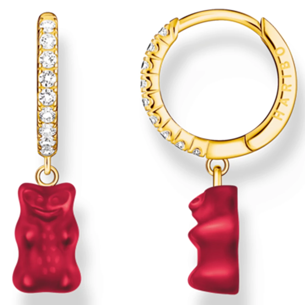 Thomas Sabo x HARIBO piros gumimaci fél pár karika fülbevaló - CR726-414-10