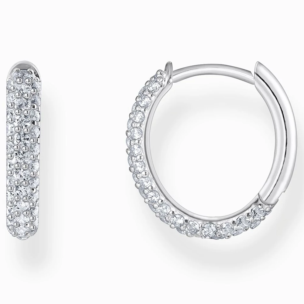 Thomas Sabo áttetsző cirkónia köves ezüst karika fülbevaló - CR730-051-14