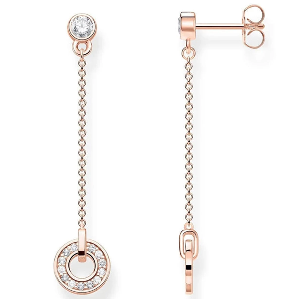 Thomas Sabo cirkónia köves rozé arany függő fülbevaló - H2063-416-14