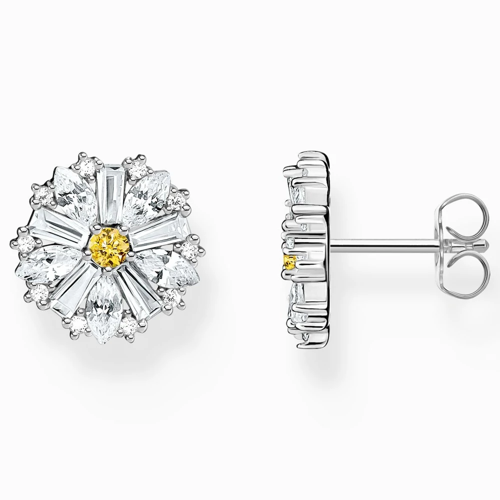 Thomas Sabo ezüst beszúrós nagy százszorszép fülbevaló cirkónia kövekkel - H2169-051-4