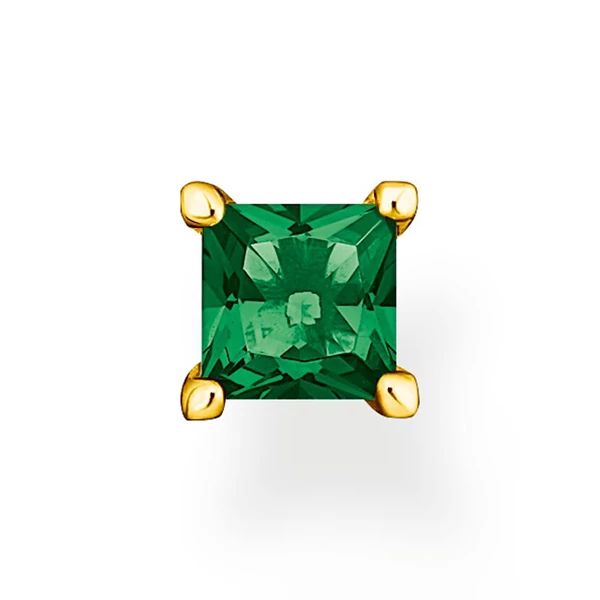 Thomas Sabo félpár fülbevaló zöld kővel - H2233-472-6