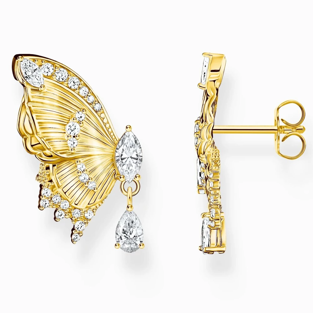 Thomas Sabo aranyozott pillangószárny fülbevaló cirkóniával - H2328-414-14