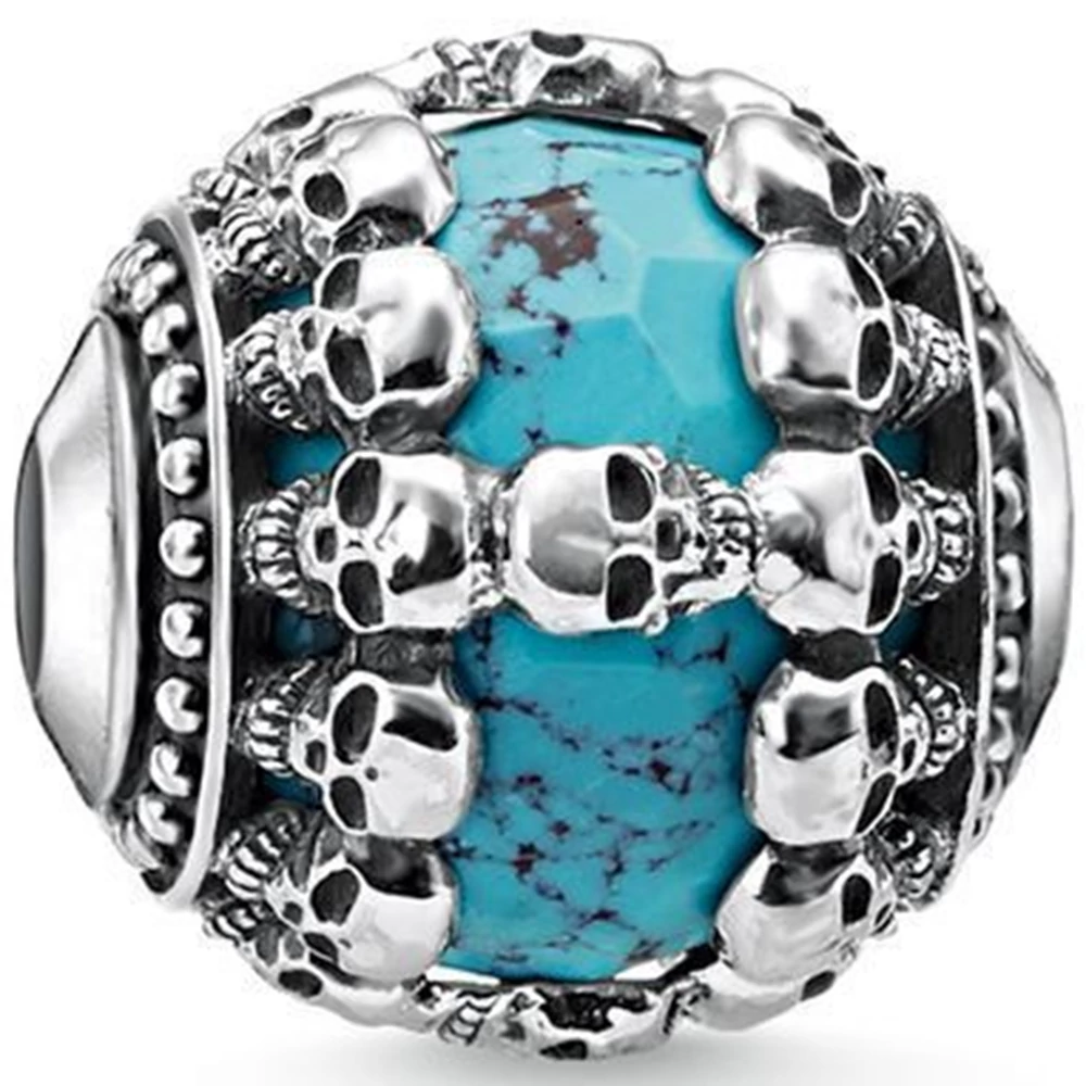 Thomas Sabo türkiz karma gyöngy koponyákkal - K0274