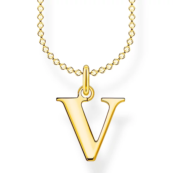 Thomas Sabo sárga arany 'V' betű nyaklánc - KE2031-413-39-L45V