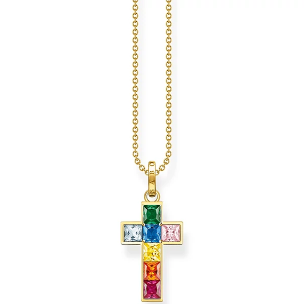 Thomas Sabo nyaklánc színes köves kereszt medállal - KE2166-996-7-L45V