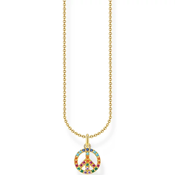 Thomas Sabo nyaklánc színes köves békejel medállal - KE2175-488-7-L45V