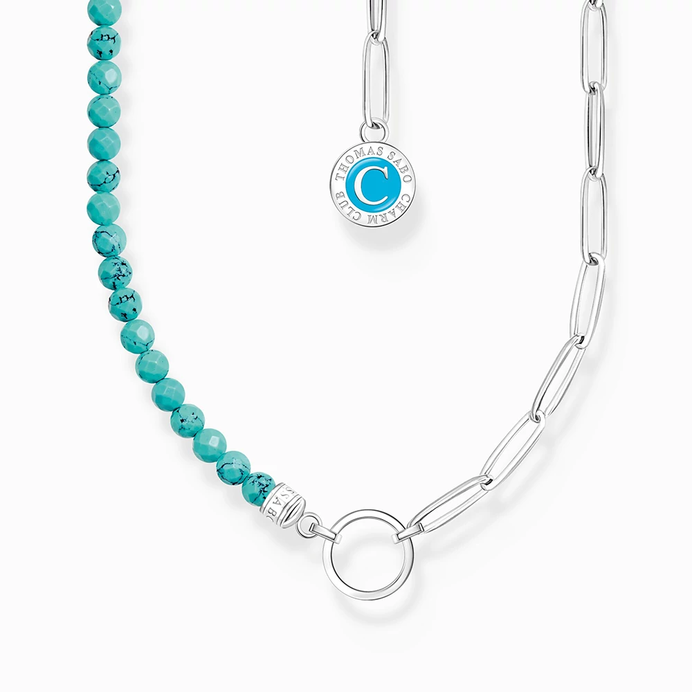 Thomas Sabo Charmista Coin ezüst láncos türkiz nyaklánc - KE2189-007-17-L37V