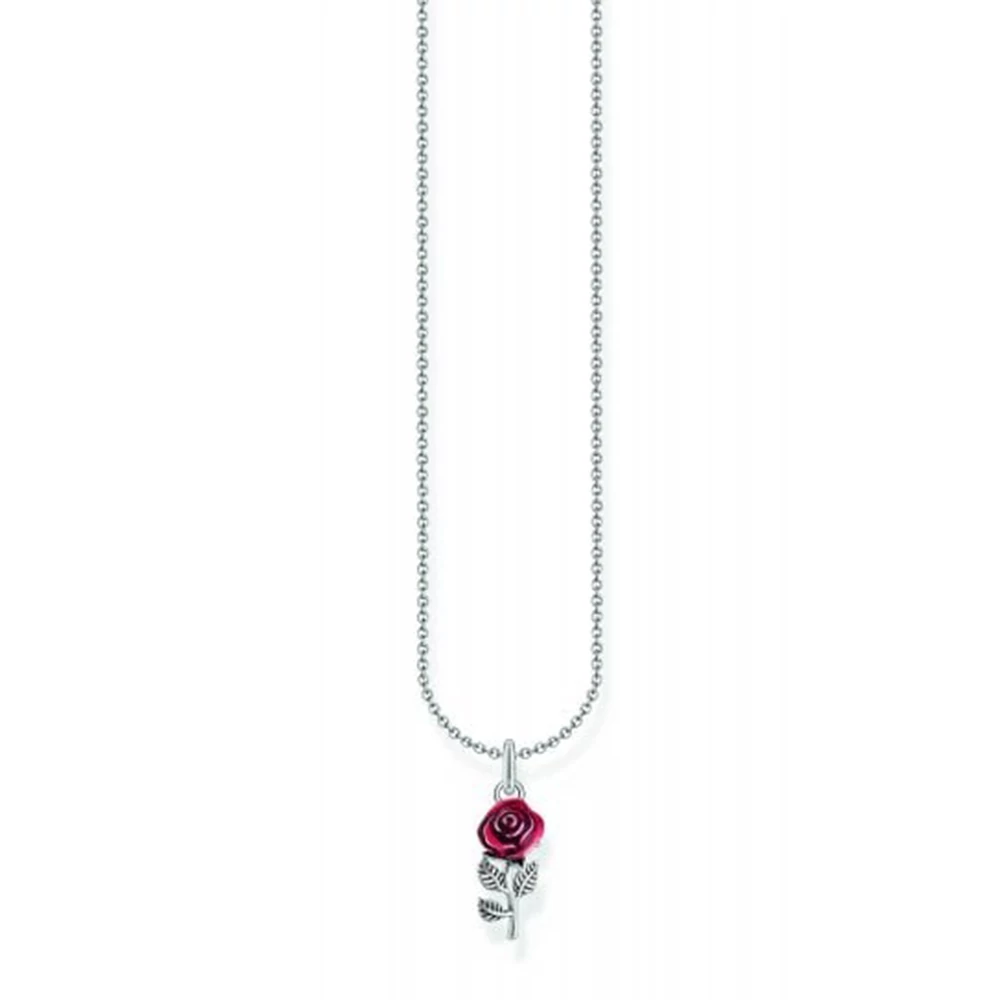 Thomas Sabo ezüst nyaklánc piros rózsa medállal - KE2219-664-10-L45V