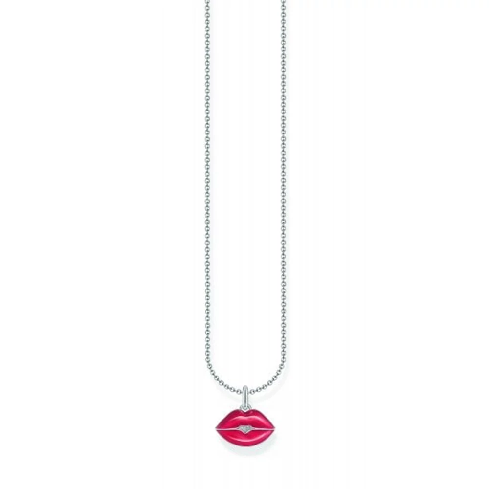 Thomas Sabo ezüst nyaklánc piros száj medállal - KE2230-664-10-L45V