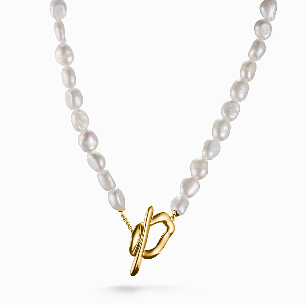 Thomas Sabo sárga arany kapcsos gyöngy nyaklánc - KE2320-430-14-L45 - Natural Beauty