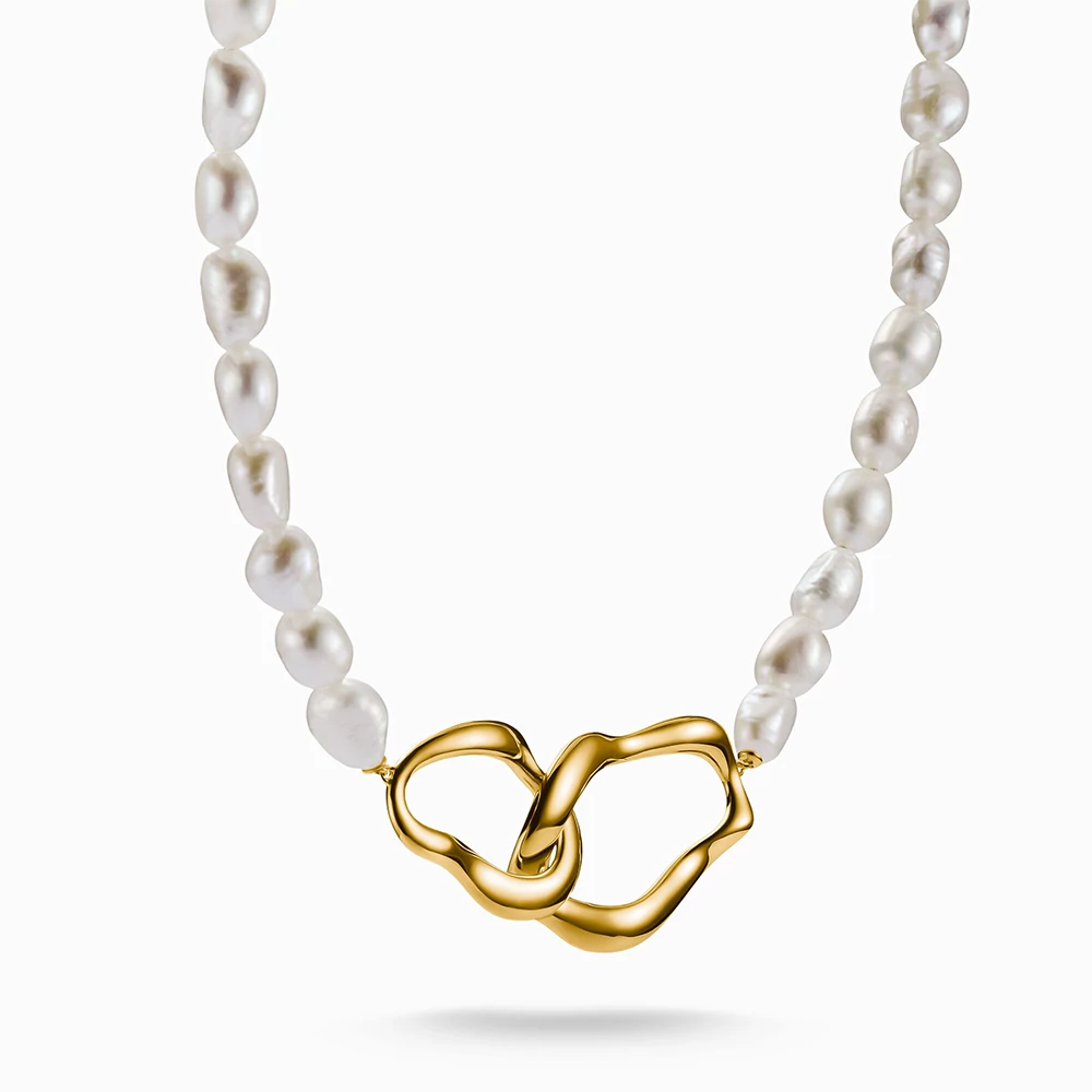 Thomas Sabo sárga arany kapcsos gyöngy nyaklánc - KE2321-430-14-L50V - Natural Beauty