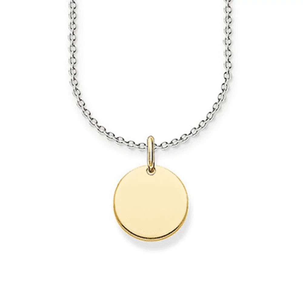 Thomas Sabo aranyozott kerek medálos ezüst nyaklánc - SCKE150269