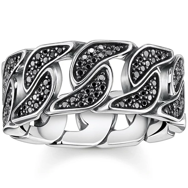 Thomas Sabo unisex gyűrű fekete kövekkel  - TR1932-643-11-54