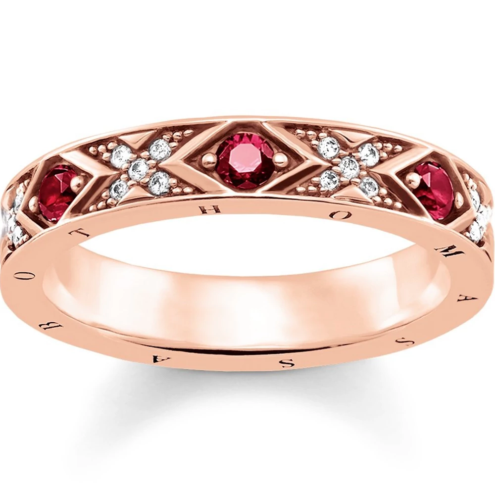 Thomas Sabo ázsiai motívumos rozé aranyozott gyűrű - TR2163-626-10-54