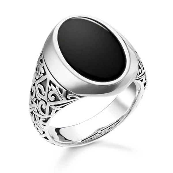 Thomas Sabo ezüst fekete pecsétgyűrű - TR2242-698-11-50