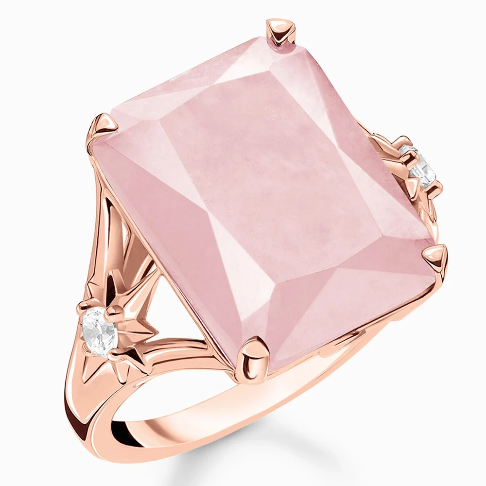 Thomas Sabo rózsaszín köves rozé arany gyűrű - TR2261-417-9-48
