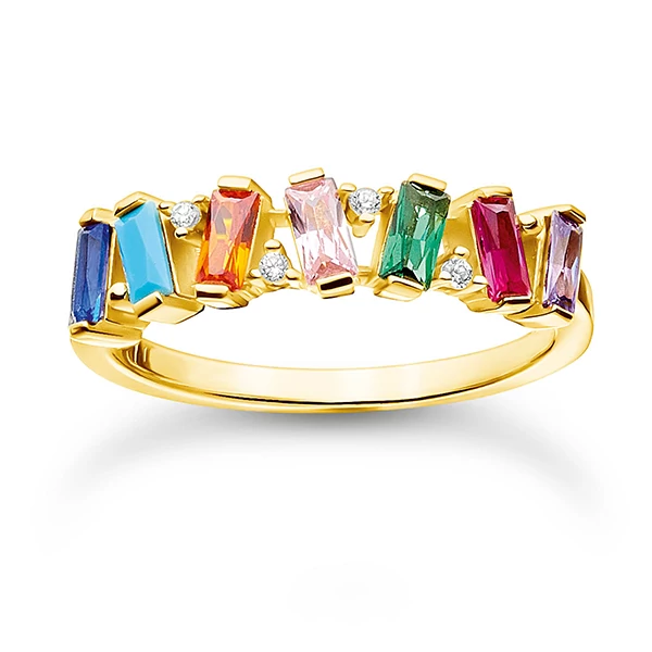 Thomas Sabo sárga arany multicolor gyűrű - TR2346-488-7-52