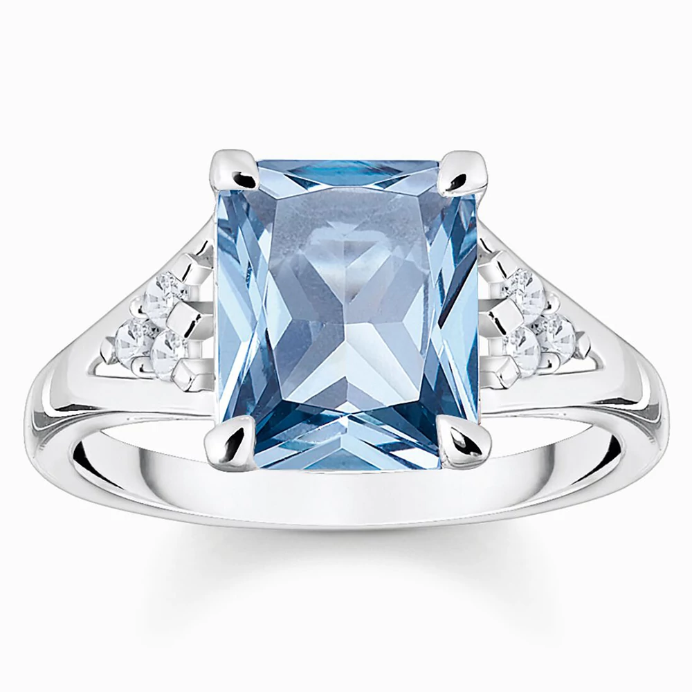 Thomas Sabo kék köves ezüst gyűrű - TR2362-059-1-52