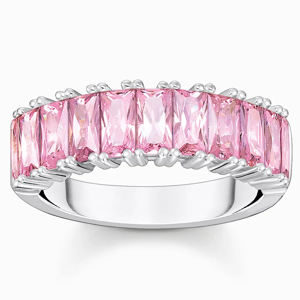 Thomas Sabo ezüst gyűrű rózsaszín kövekkel - TR2366-051-9-52