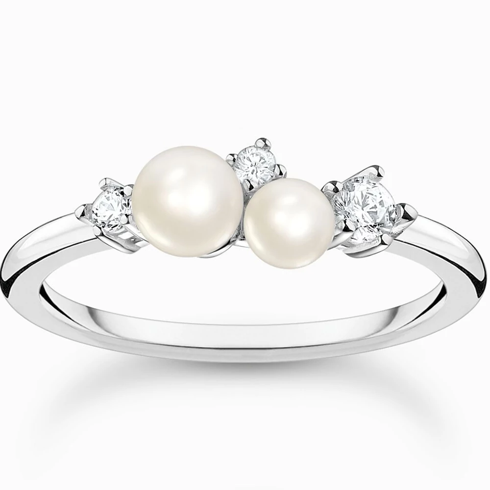 Thomas Sabo dupla gyöngyös ezüst gyűrű - TR2368-167-14-48