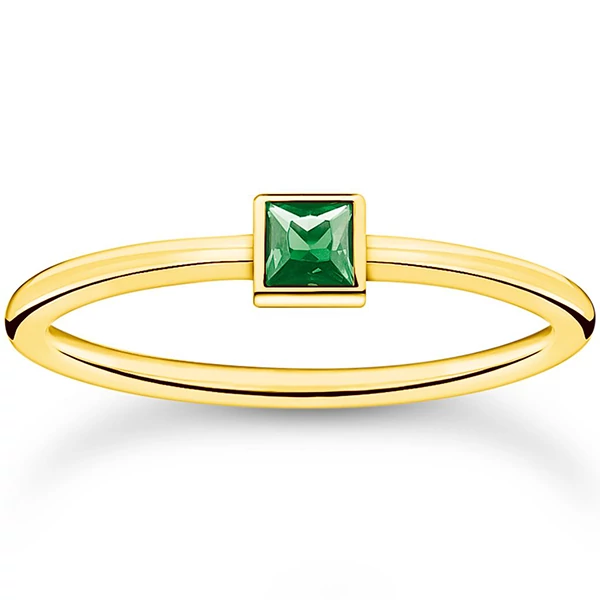 Thomas Sabo gyűrű zöld kővel - TR2395-472-6-50