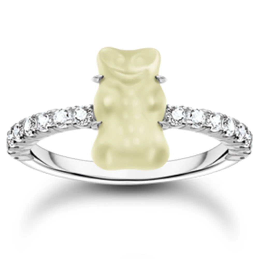 Thomas Sabo x HARIBO fehér gumimaci gyűrű - TR2459-052-14-50