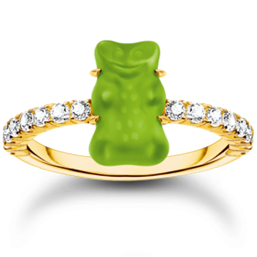 Thomas Sabo x HARIBO zöld gumimaci gyűrű - TR2459-414-6-50
