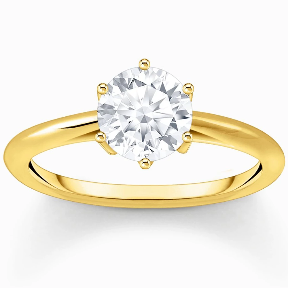 Thomas Sabo aranyozott gyűrű áttetsző cirkónia kővel - TR2474-414-14-50