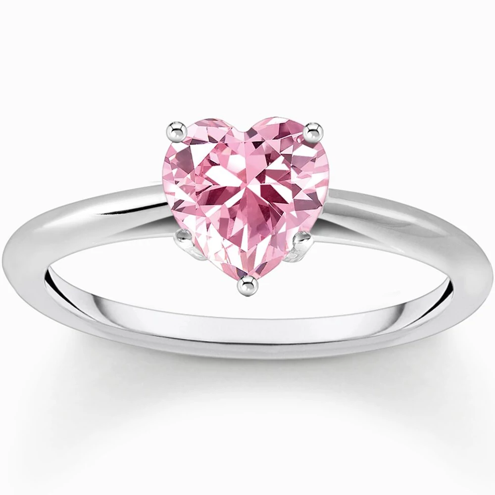 Thomas Sabo gyűrű rózsaszín szív cirkónia kővel - TR2476-051-9-50