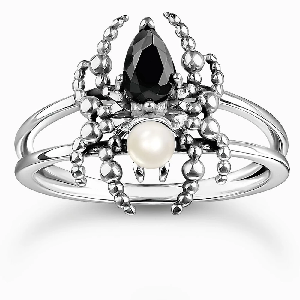 Thomas Sabo fekete pók gyűrű édesvízi gyönggyel - TR2480-167-7-48