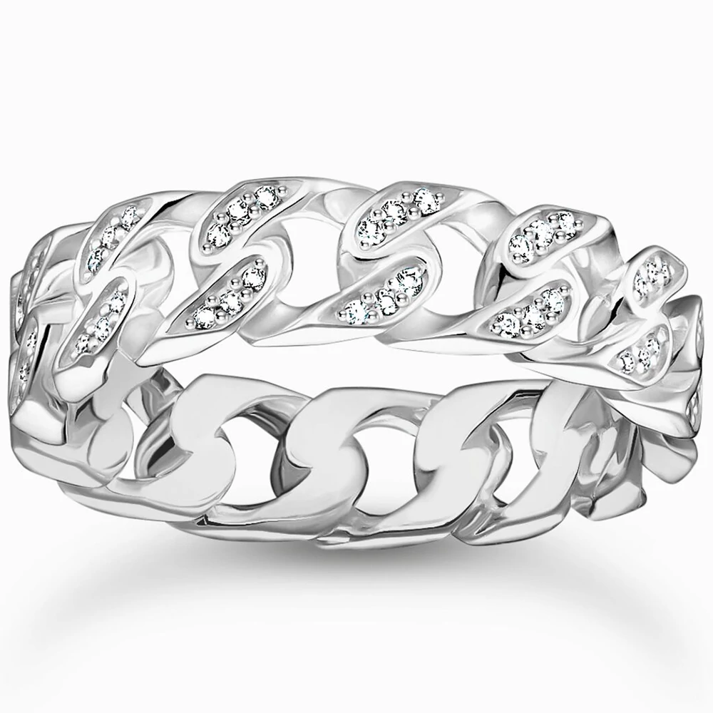 Thomas Sabo ezüst cirkónia láncszemes gyűrű - TR2500-051-14-50