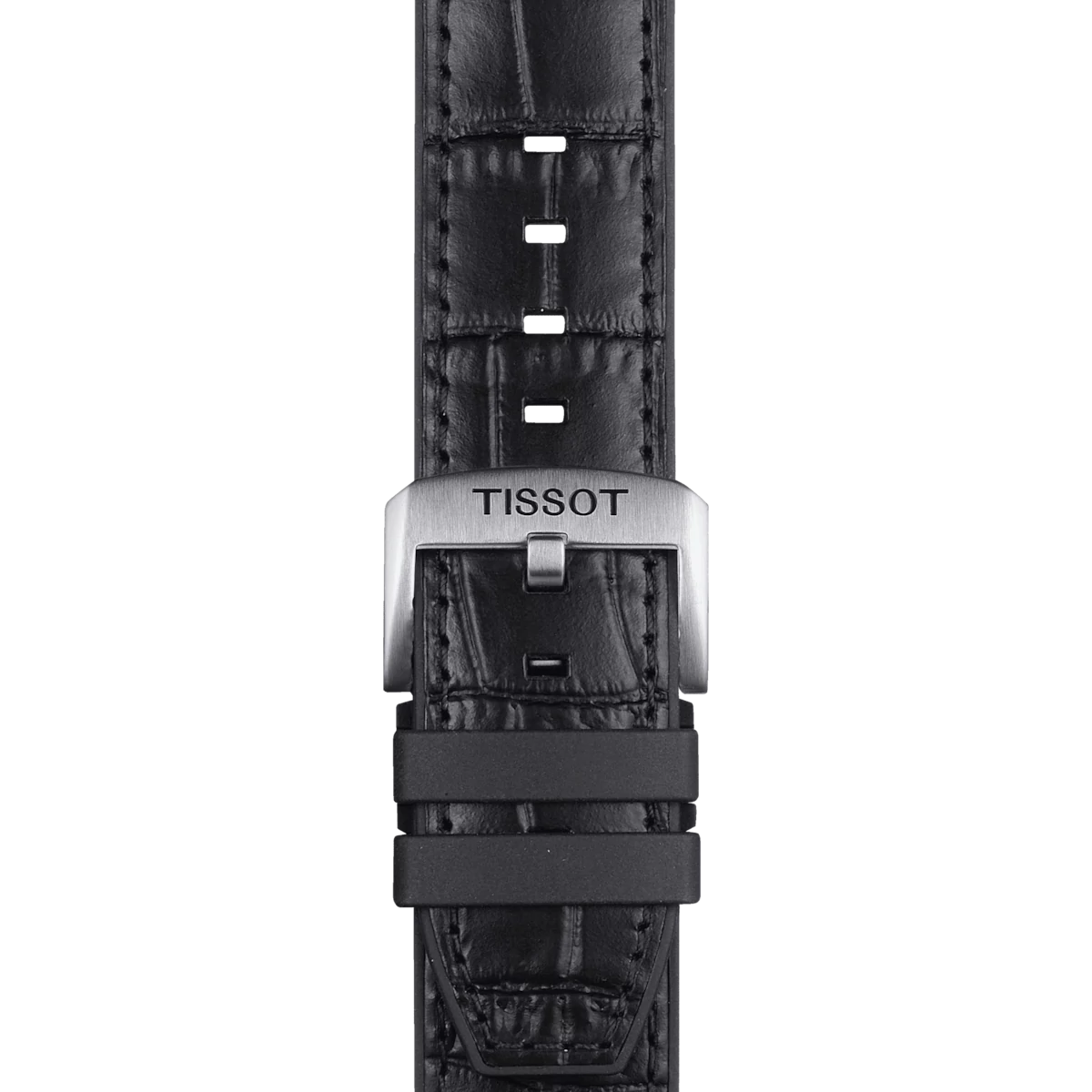 Tissot fekete bőr és szilikon óraszíj 22 mm