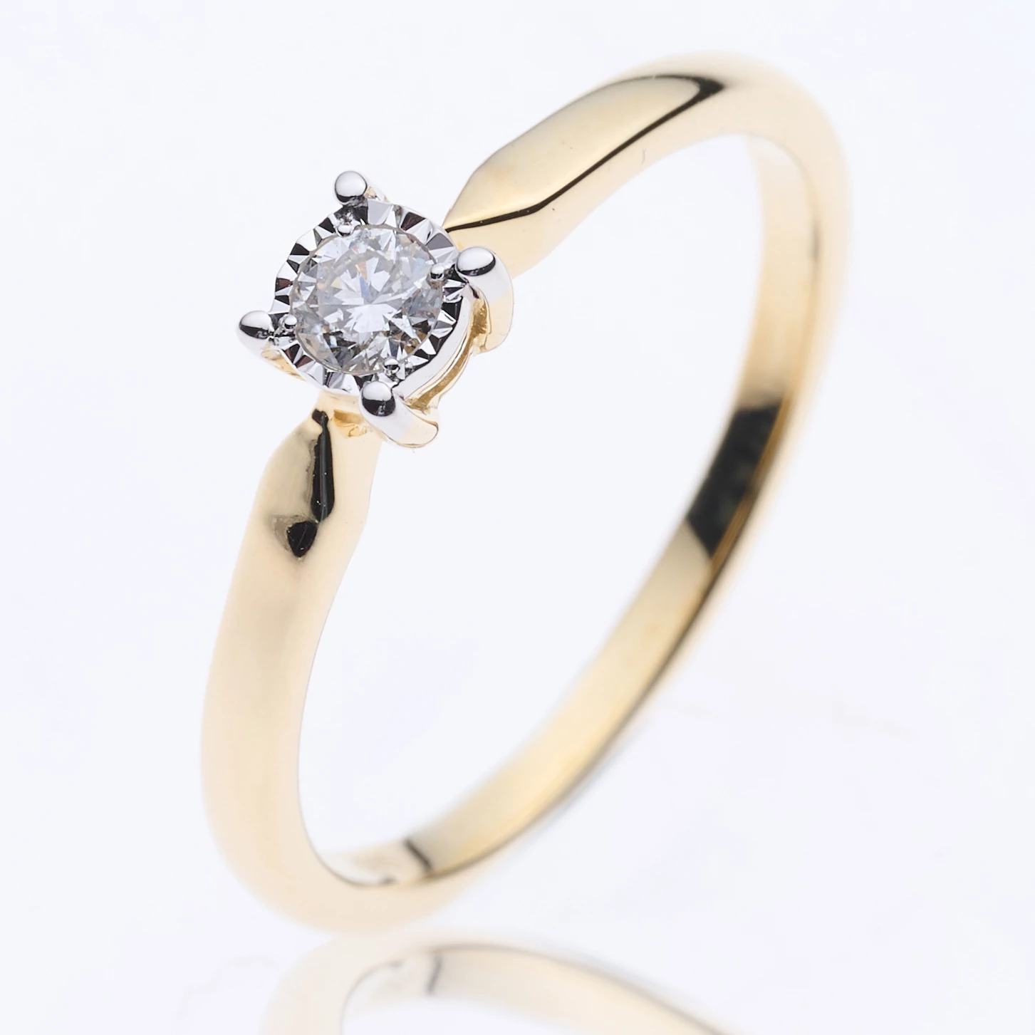 Velekey Diamond gyémánt eljegyzési gyűrű 0,10 ct. - BRI23570Y-48