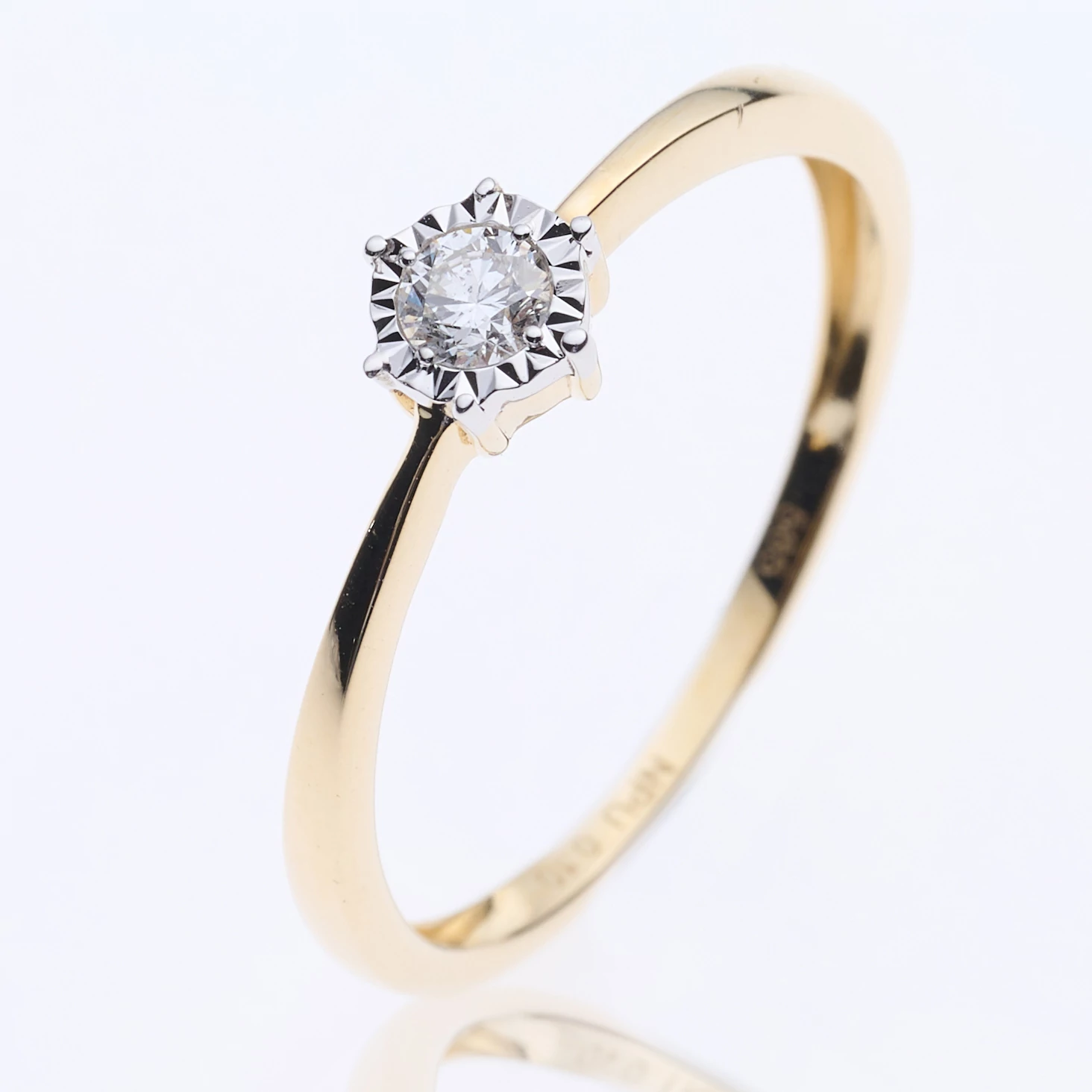 Velekey Diamond gyémánt eljegyzési gyűrű 0,10 ct. - BRI31629Y-48